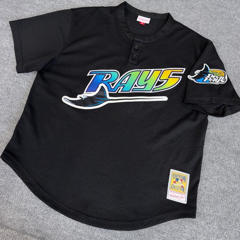 Tampa Bay Devil Rays Wade Boggs Jersey 52 (2XL) Mitchell Ness BP Throwback 1998